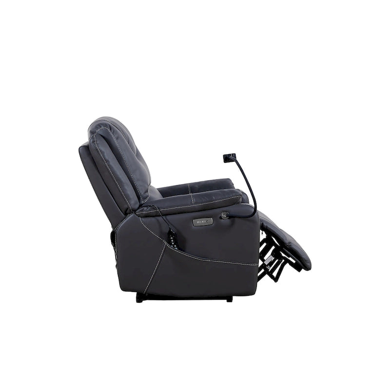 Fauteuil inclinable électrique Liyasi zéro gravité avec inclinaison confortable, massage, chauffage et support de téléphone, poches latérales, port de charge USB.