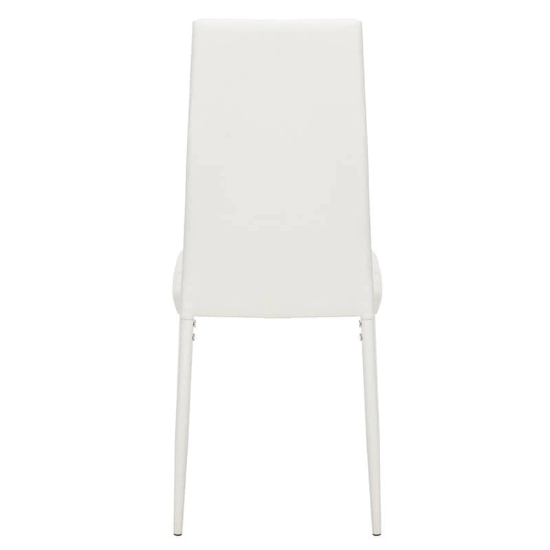 Chaises de salle à manger hautes en PU, rayées, blanc/noir, lot de 4