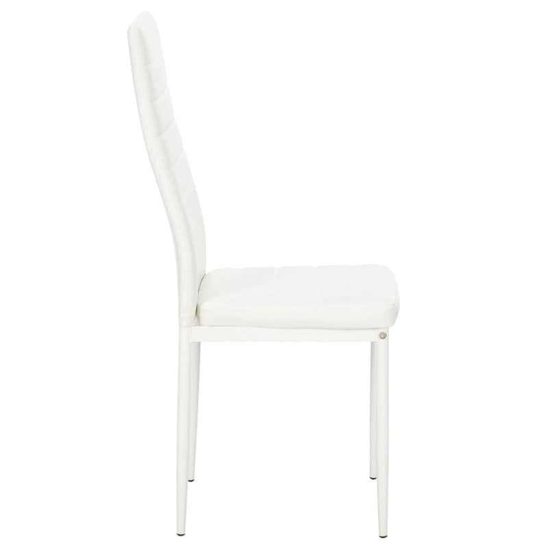Chaises de salle à manger hautes en PU, rayées, blanc/noir, lot de 4