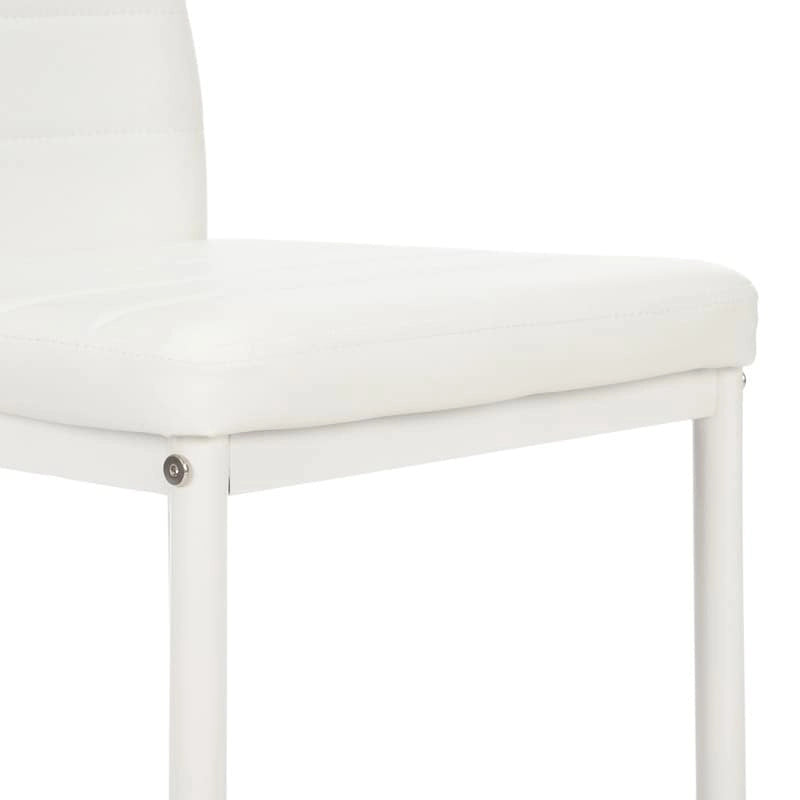 Chaises de salle à manger hautes en PU, rayées, blanc/noir, lot de 4