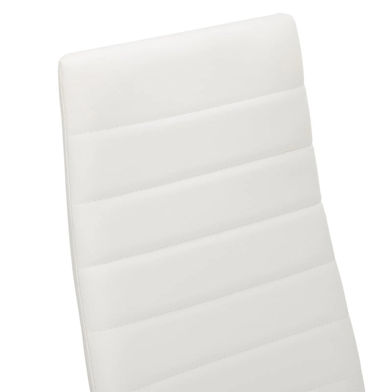 Chaises de salle à manger hautes en PU, rayées, blanc/noir, lot de 4