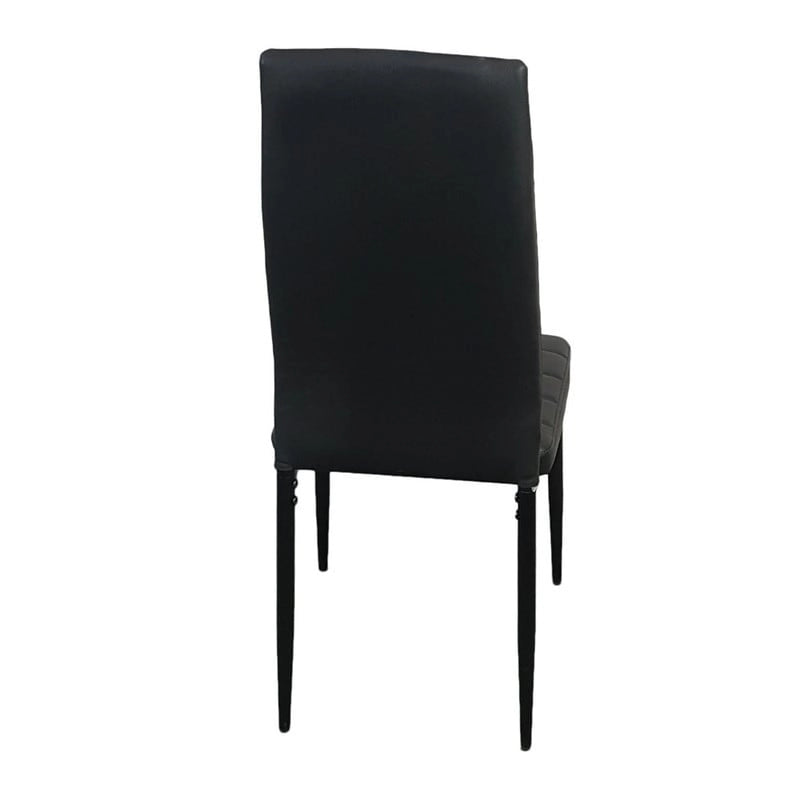 Chaises de salle à manger hautes en PU, rayées, blanc/noir, lot de 4