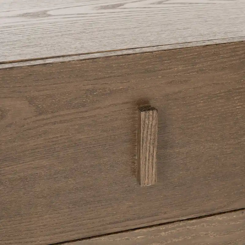 Cabinet de rangement à 2 tiroirs marron foncé/gris – Commode en bois sur cadre en métal noir