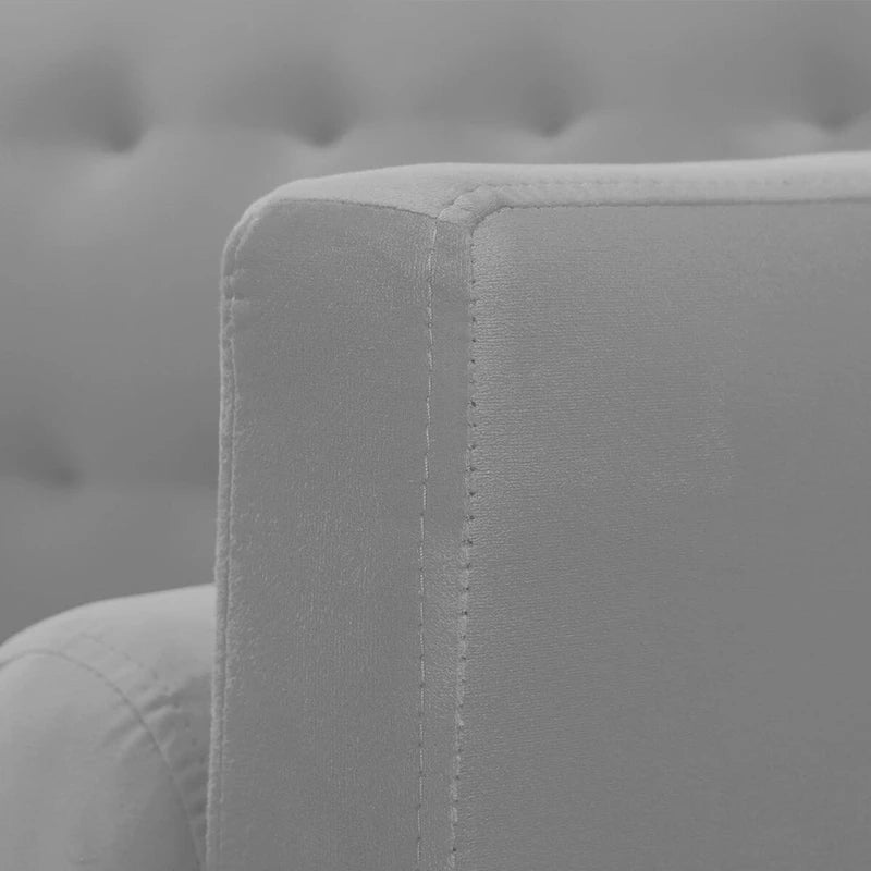Canapé-Lit Convertible (Futon) 2 Places – Lin et Similicuir, Gris / Jaune / Noir