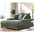 Canapé méridienne oversize en velours côtelé vert/gris/noir/beige, 1 place