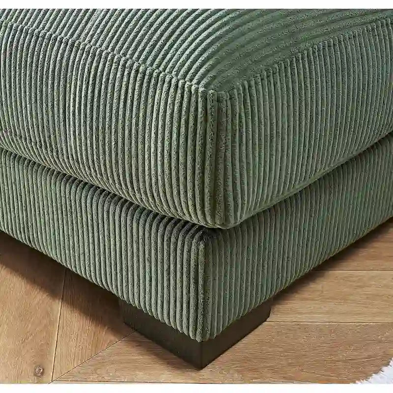 Canapé méridienne oversize en velours côtelé vert/gris/noir/beige, 1 place
