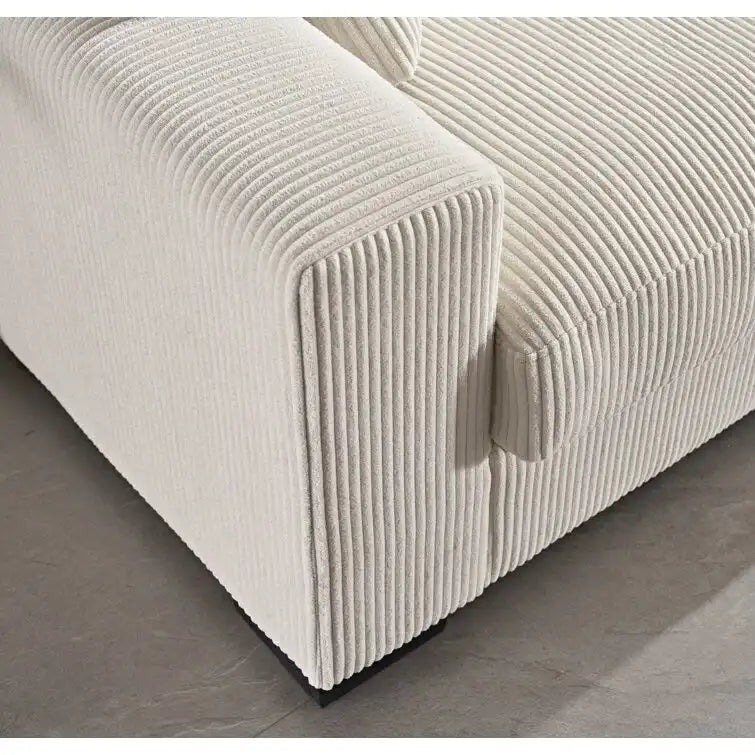 Canapé méridienne oversize en velours côtelé vert/gris/noir/beige, 1 place