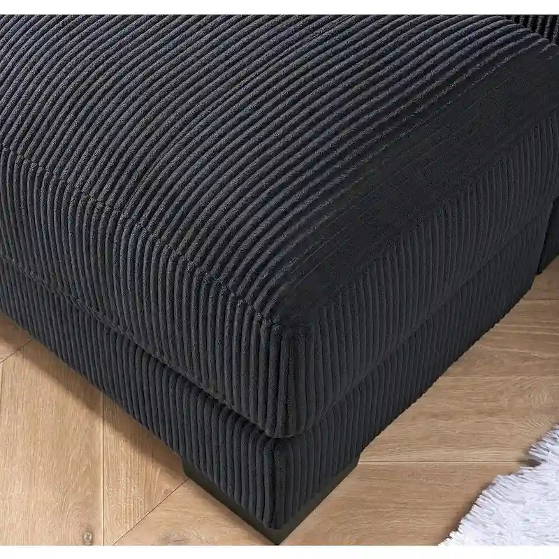 Canapé méridienne oversize en velours côtelé vert/gris/noir/beige, 1 place