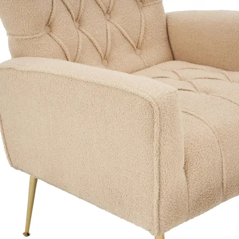 Fauteuil d'appoint à dossier haut avec pouf, multicolore, une place