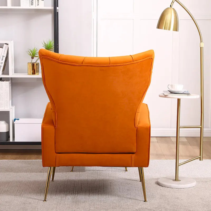 Fauteuil d'appoint à dossier haut avec pouf, multicolore, une place