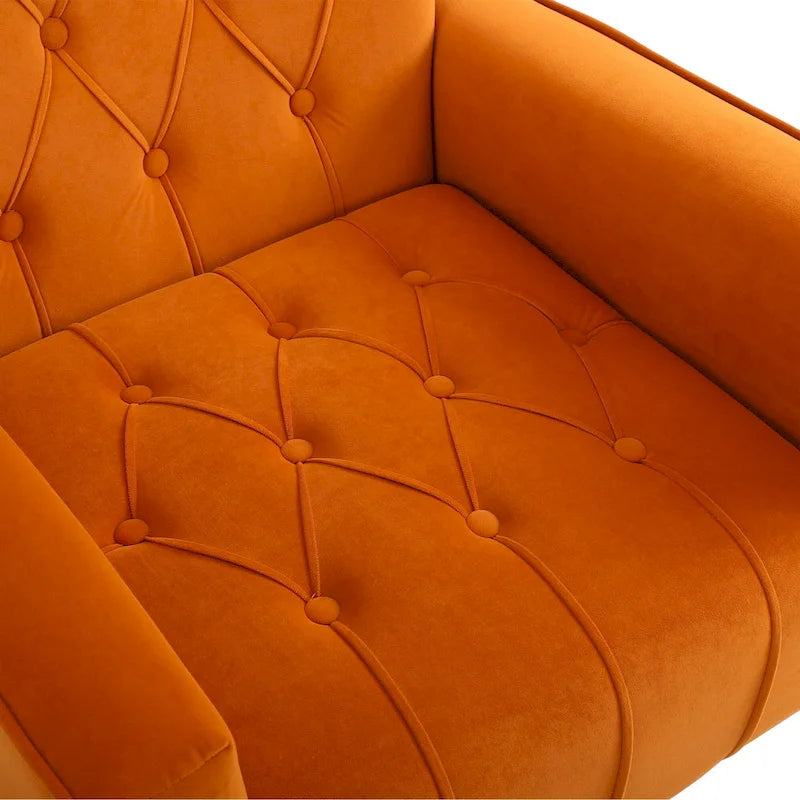 Fauteuil d'appoint à dossier haut avec pouf, multicolore, une place