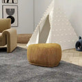 Repose-pieds triangulaire arrondi en tweed jaune moutarde, 1–2 places