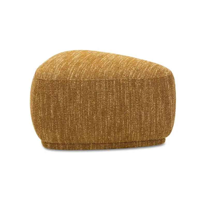 Repose-pieds triangulaire arrondi en tweed jaune moutarde, 1–2 places