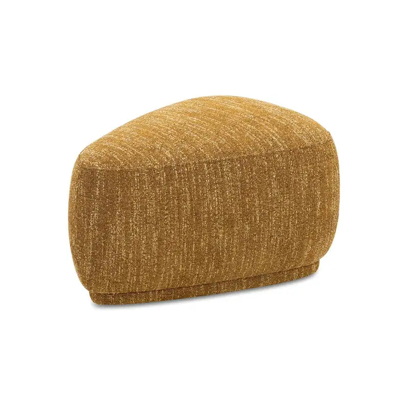 Repose-pieds triangulaire arrondi en tweed jaune moutarde, 1–2 places