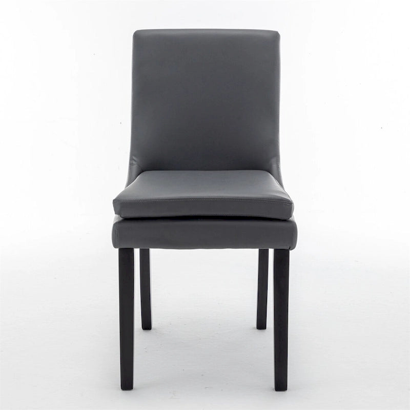 Chaise de salle à manger en lin gris clair / cuir PU gris foncé, lot de 2