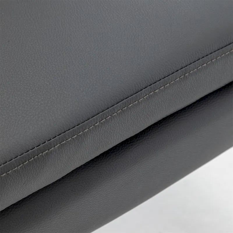 Chaise de salle à manger en lin gris clair / cuir PU gris foncé, lot de 2