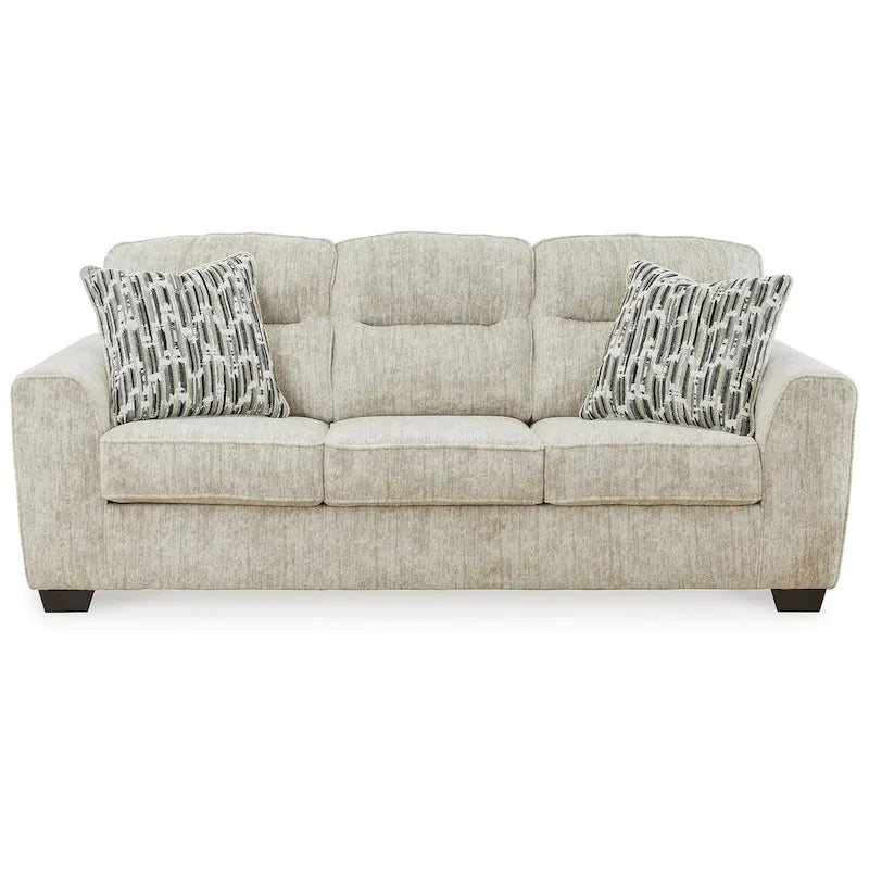 Canapé 3 places parchemin avec coussins décoratifs – 90 larg. x 38 prof. x 40 haut.
