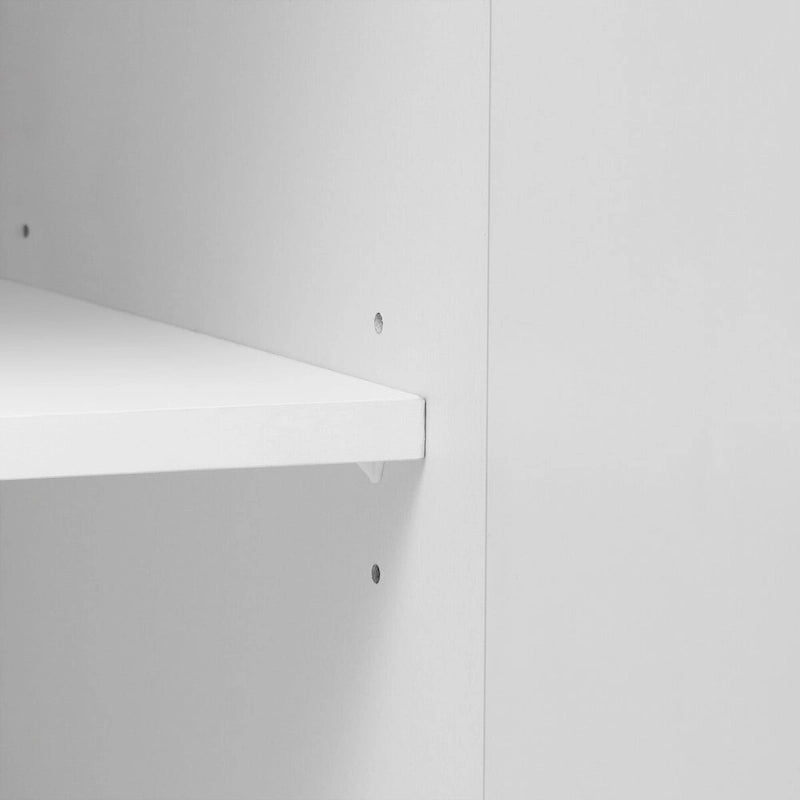 Buffet avec surface en placage bois et pieds en métal – Bleu / Noir / Blanc, une porte, 1 unité