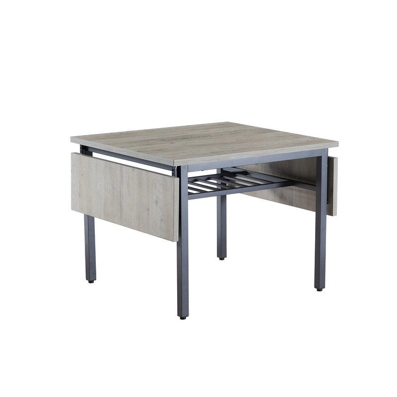 Table à manger pliante à abattants Gris / Marron rustique, 2 à 4 places