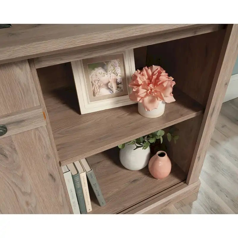 Meuble TV de style rustique avec portes coulissantes – 6 coloris, compatible avec les téléviseurs jusqu'à 70 pouces