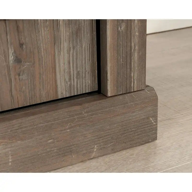 Meuble TV de style rustique avec portes coulissantes – 6 coloris, compatible avec les téléviseurs jusqu'à 70 pouces