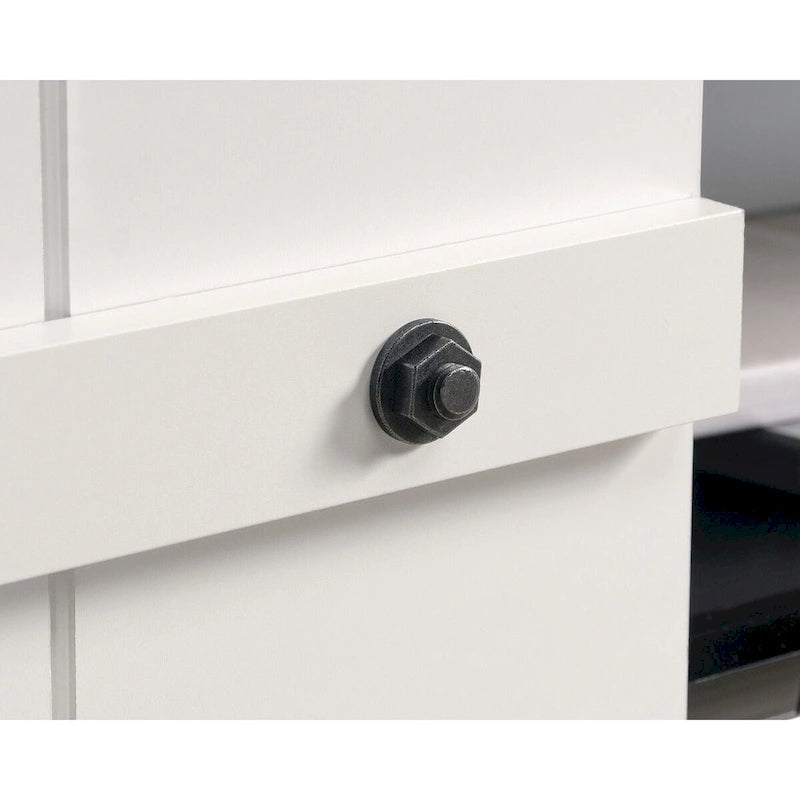 Meuble TV de style rustique avec portes coulissantes – 6 coloris, compatible avec les téléviseurs jusqu'à 70 pouces