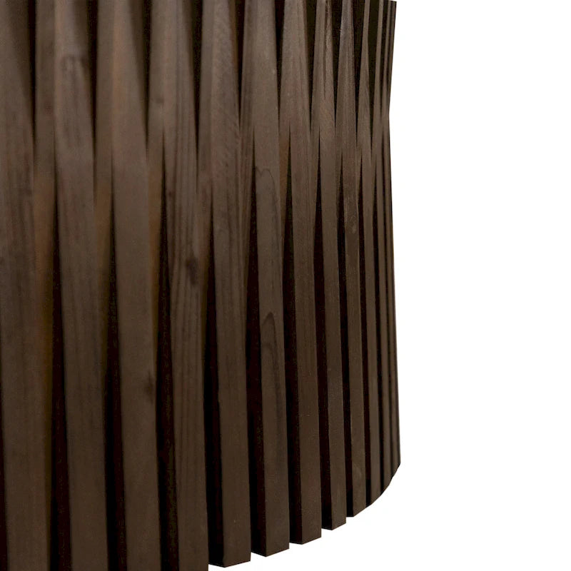 Table basse gigogne marron foncé / naturelle, relief gaufré vintage, lot de 2
